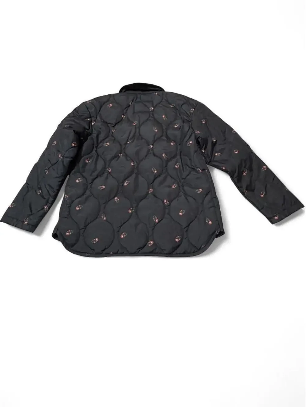 Girls Black Quilted Floral Old Navy jacket Size L 10-12